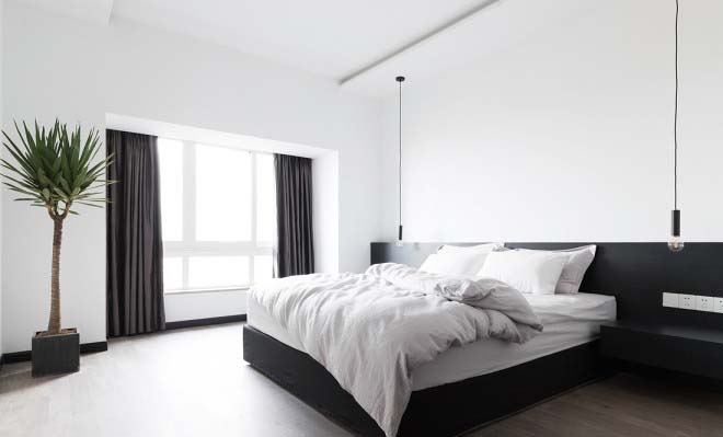 120平現(xiàn)代風(fēng)家裝案例，黑與白的詩(shī)情畫(huà)意